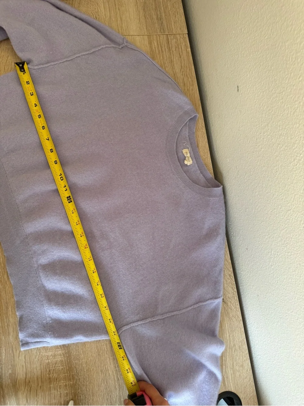 Anthropologie Pilcro Alani Cashmere Sweater Lavender Cropped Crewneck Sz M